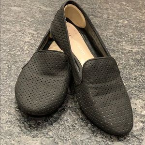 Black Franco Sarto Leather Flats Loafers